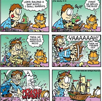 Garfield comic strip - model building