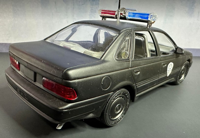 Robocop Ford Taurus SHO by AMT - police version with custom decals. Rear.