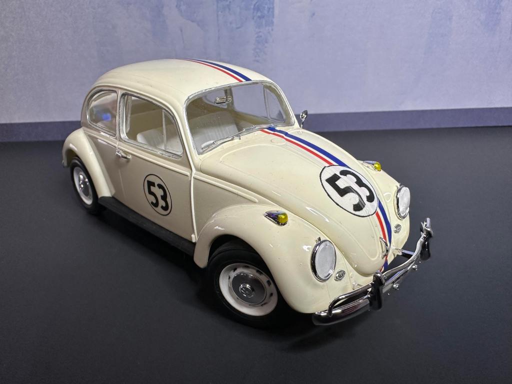 Tamiya 1966 VW Beetle made into Herbie - model kit front